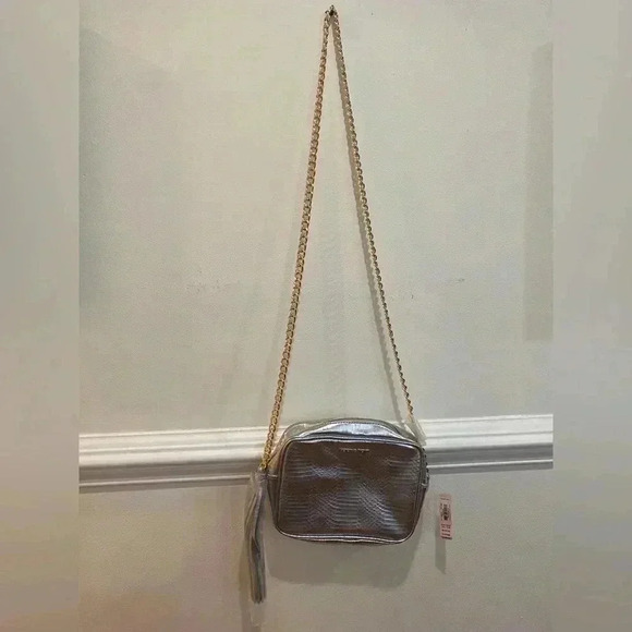 NWT Victoria Secret silver metallic crossbody bag with tassel - Picture 5 of 5
